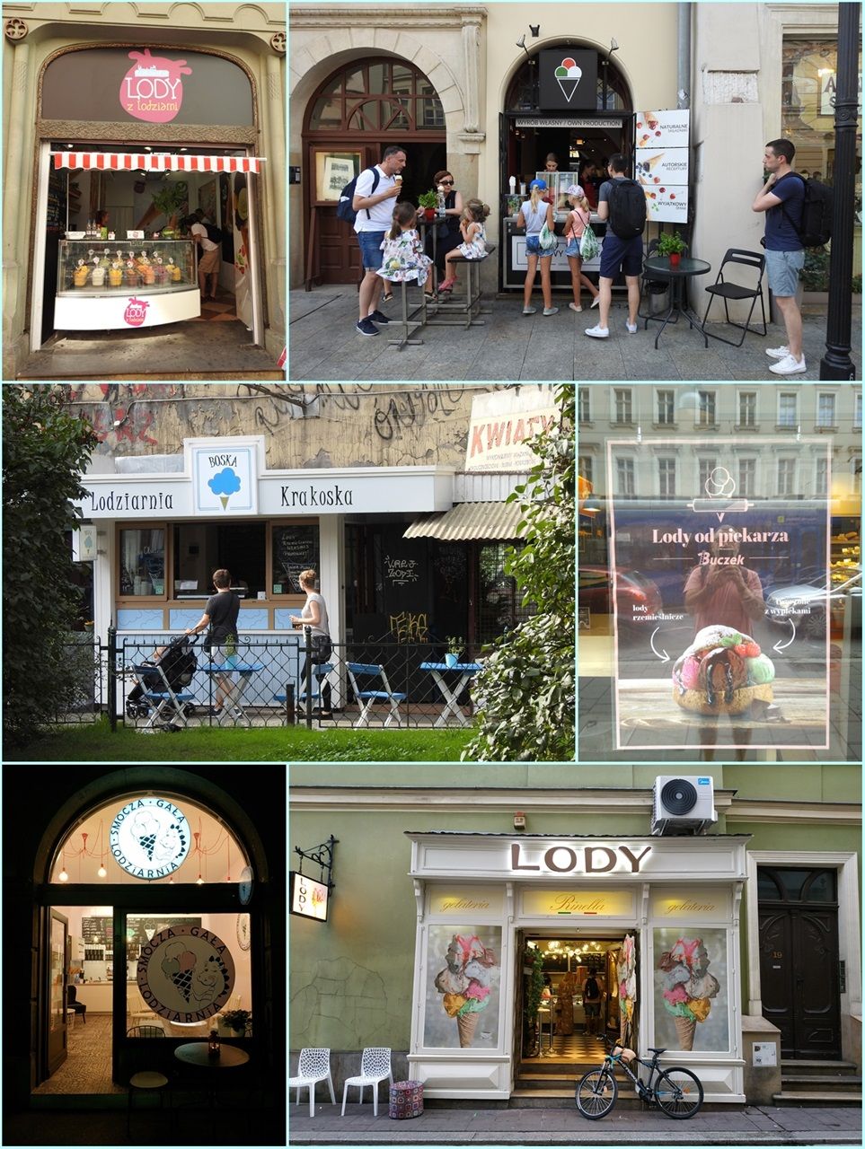 Polish people love ice cream (Lody). There are ice cream shops everywhere.