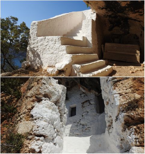 The stairs leading to the little church of Raselianiko Monastery.