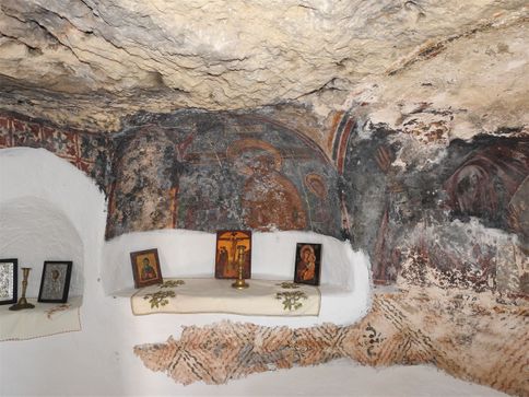 The interior of the Panagitsa chapel.