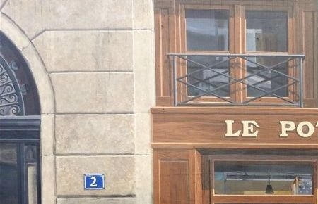 Paul Bocuse standing at the entrance of 