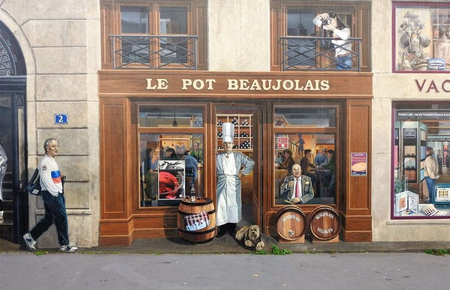 Paul Bocuse standing at the entrance of 