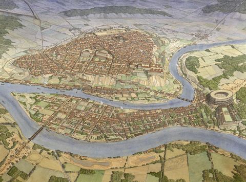 Lyon (Lugdunum) during the roman times.