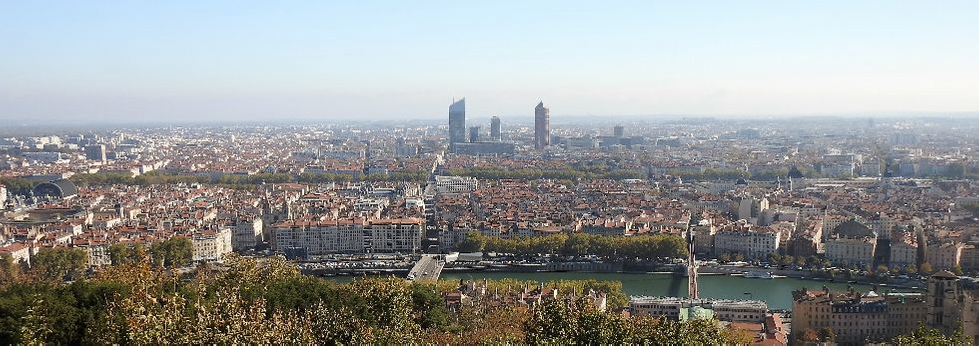 The Part-Dieu area with the skycrapers seen at the background of the picture.