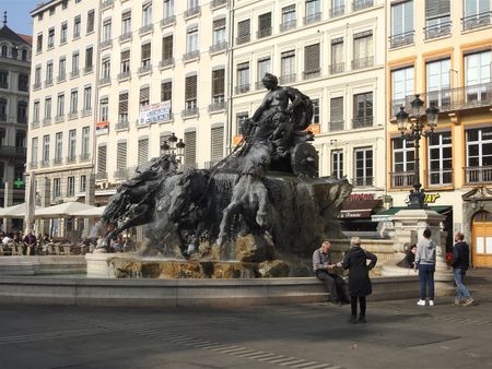 The Fontaine Bartholdi, at its present position at the northern part of Place des Terreaux.