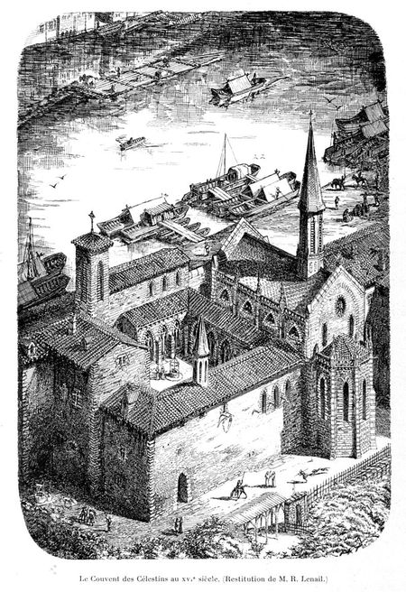 Le Couvent des Célestins by Saône river. 15th century.