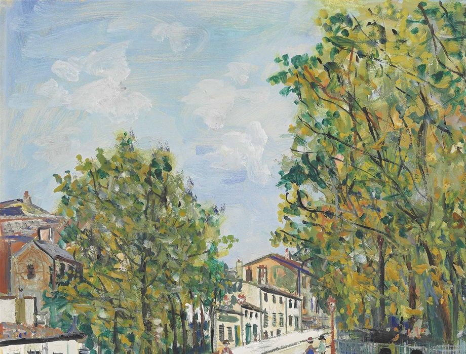 Maurice Utrillo (1883-1955). La Place des Minimes, à Lyon-Saint Just.