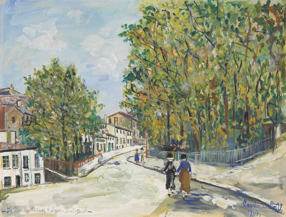 Maurice Utrillo (1883-1955). La Place des Minimes, à Lyon-Saint Just.