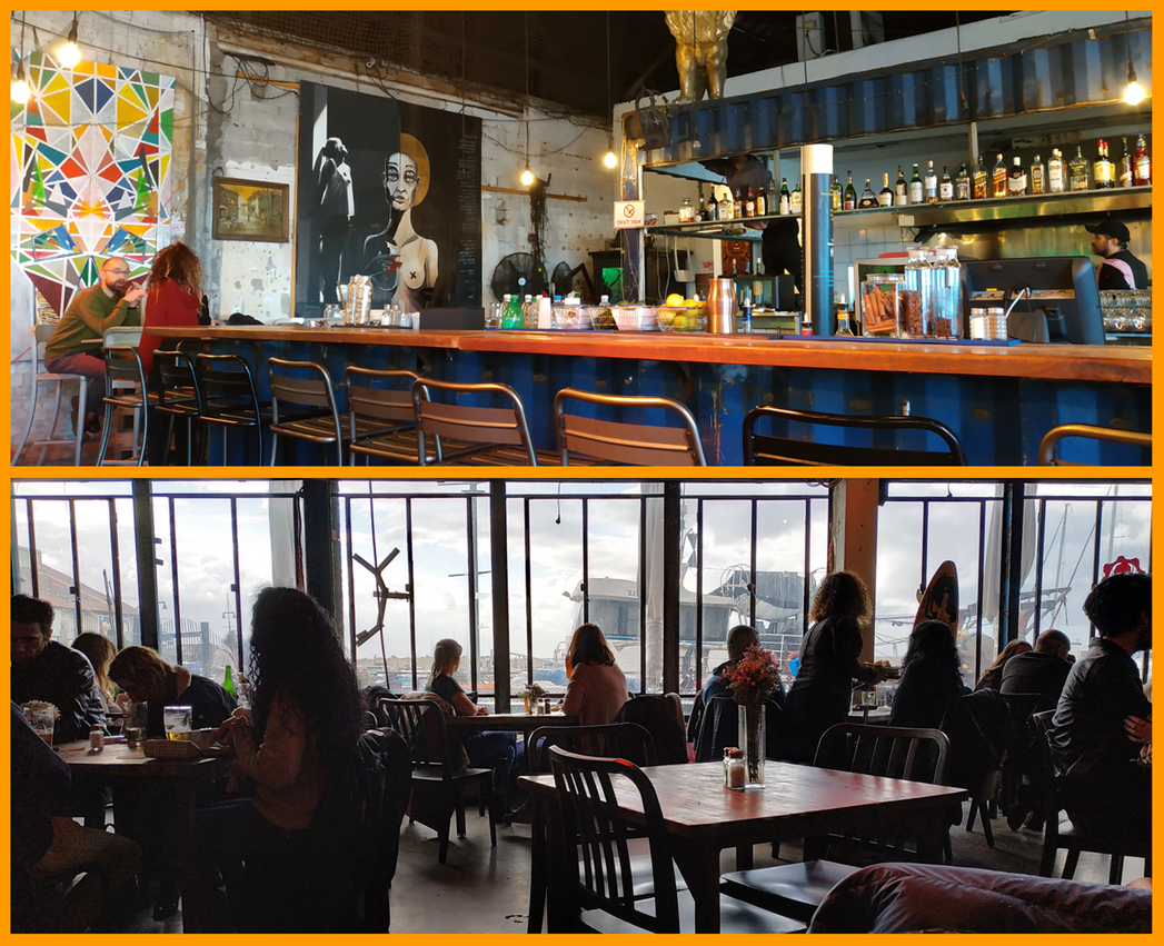 Inside the Container Bar-restaurant.