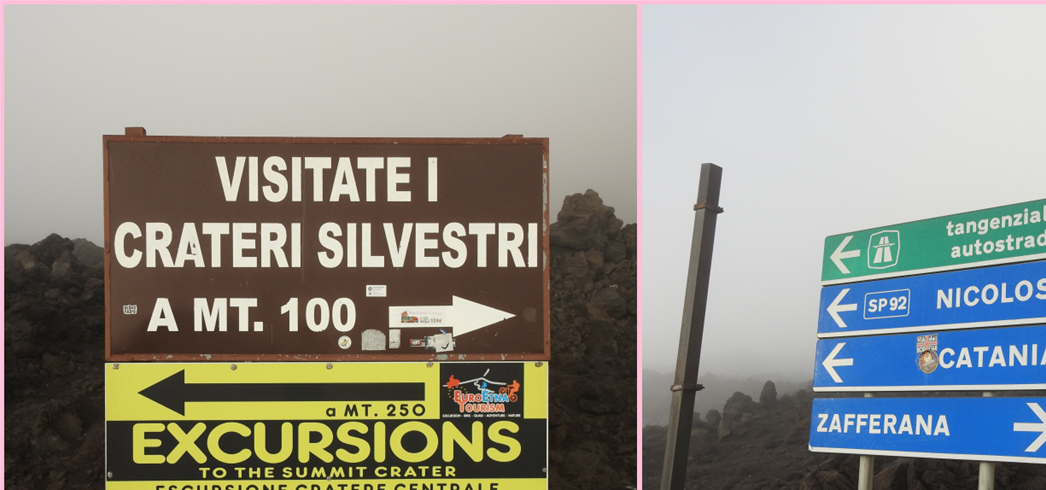 Look for the signboard at the car parking to the Crateri Silvestri.