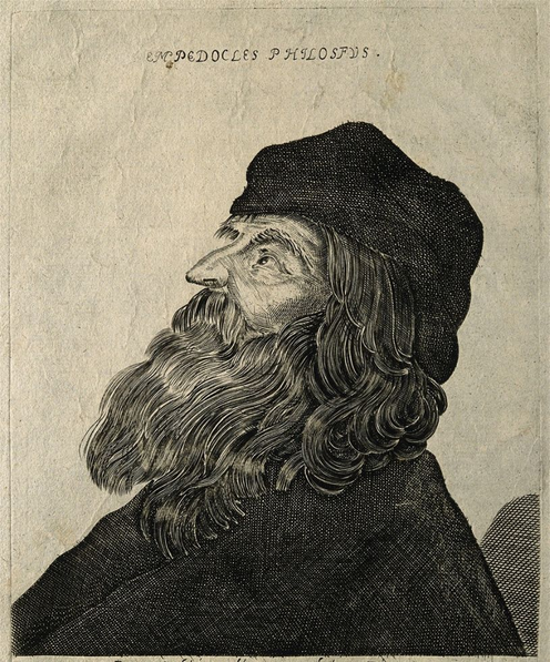 Empedocles. Line engraving by Remondini.