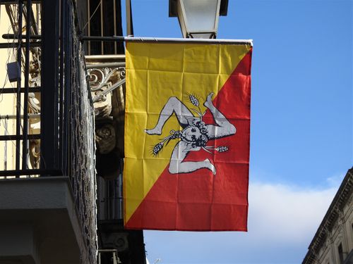 The flag of Sicily.