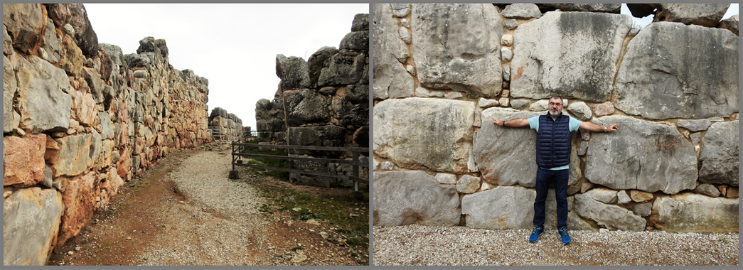 The Great Propylon leads from the lower citadel to the upper one (left). 