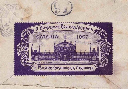 Palazzo dell’Esposizione depicted on a stamp from 1907.