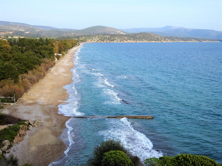 Drepani beach seen from the top of the Asini acropolis.