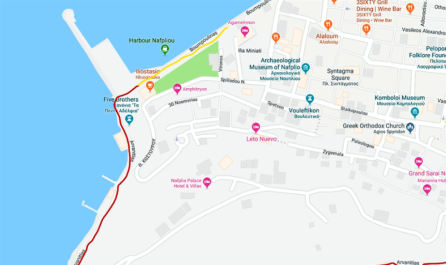Arvanitia walk (red path).