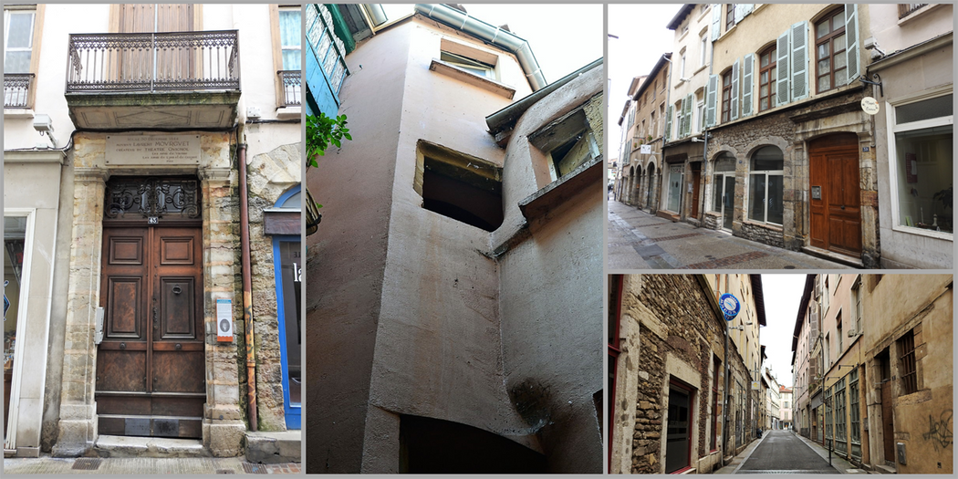 Rue des Clercs (top right). “Maison au 43 rue des Clercs” (left) and “Maison 12-18 rue Des Clercs” (middle & bottom right).