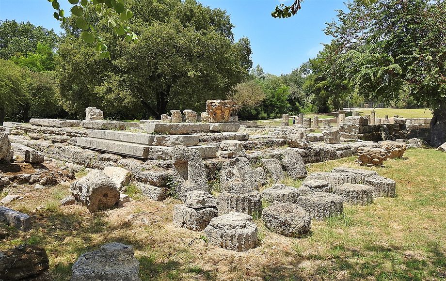 The Temple of Zeus was dedicated to the god Zeus. The temple, built in the second quarter of the fifth century BC, was the very model of the fully developed classical Greek temple of the Doric order.
