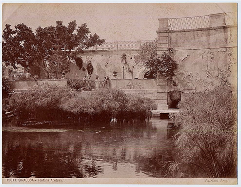 Picture of Fonte Aretusa by Carlo Brogi (late 1800s).