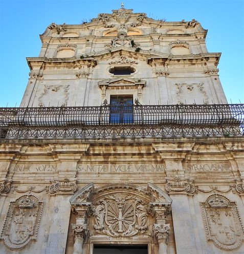 The façade of the Church of Santa Lucia alla Badia.