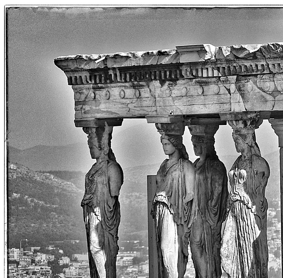 The Karyatides of the Erechtheion Temple.