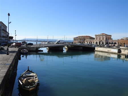 Ponte Santa Lucia over the strait separating Ortygia from the mainland.