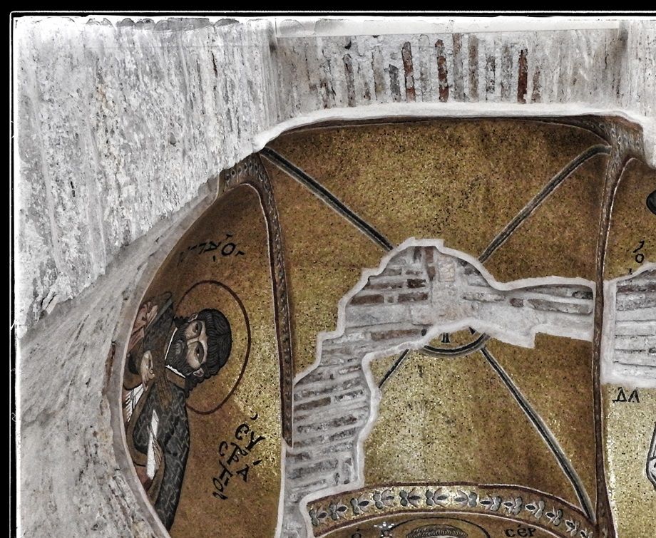 Mosaics depicting Saints (Eustratios, Sergios, etc).