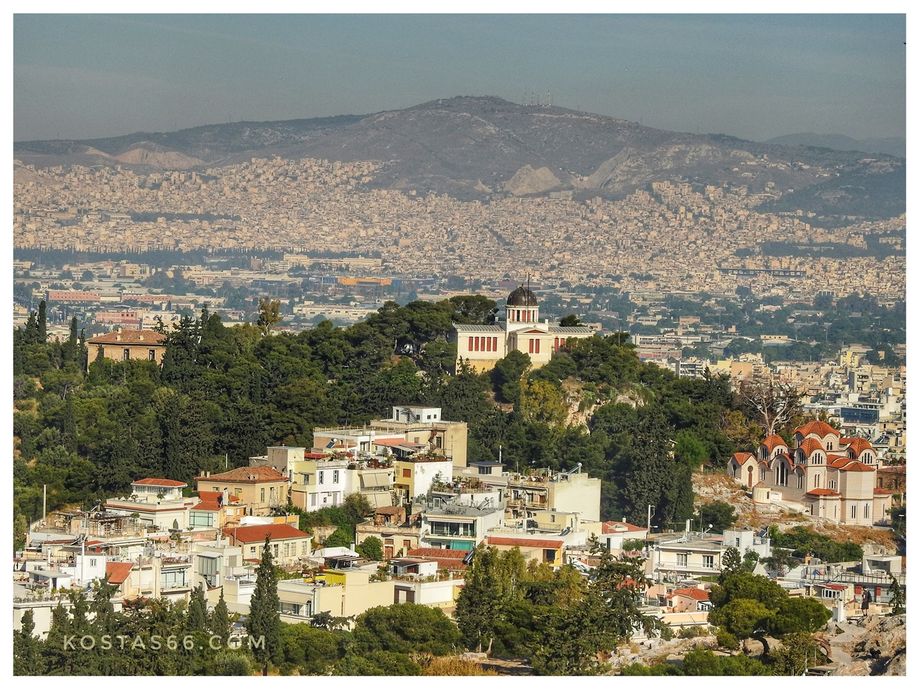 The National Observatory of Athens, west of the Acropolis.