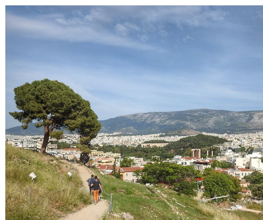 The path that leads from the south to the north slope of the Acropolis.
