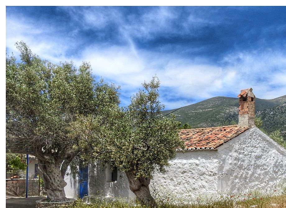 The private house opposite the fence door to Panagia chapel.