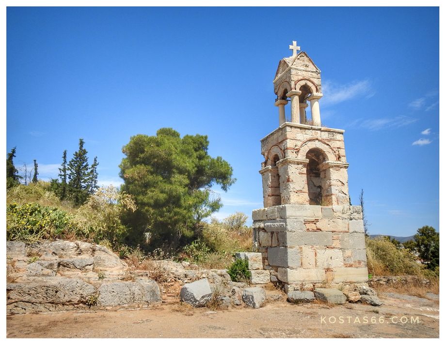 The old bell tower on the acropolis.