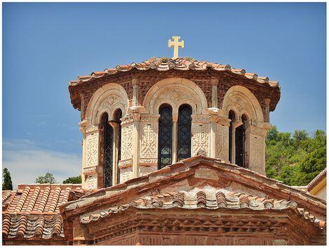 The dome of Theotocos (Virgin Mary) church seen from outside.