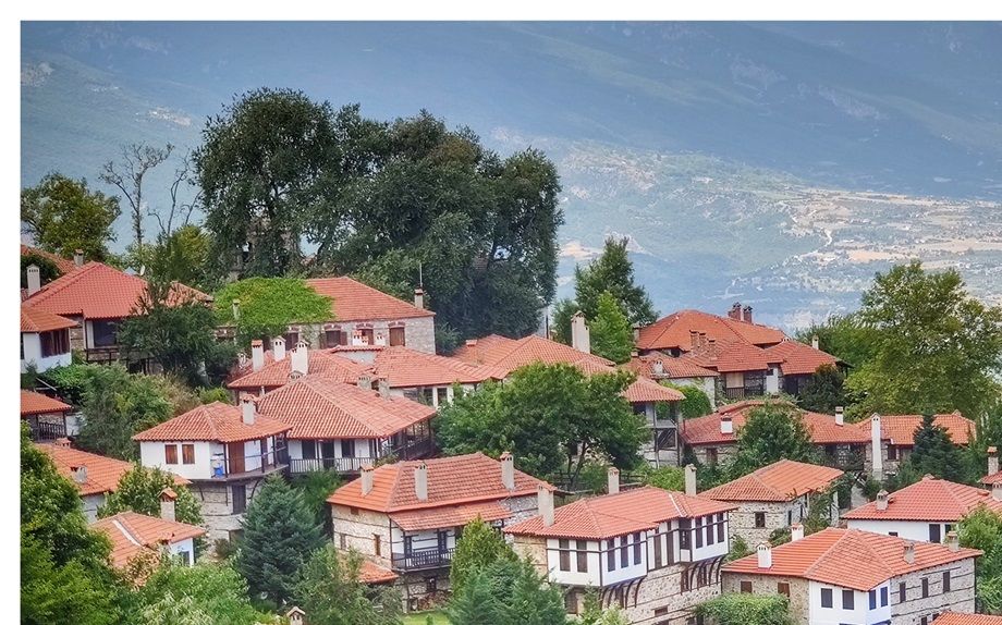 The beautifully restored houses of Palaios Panteleimon.