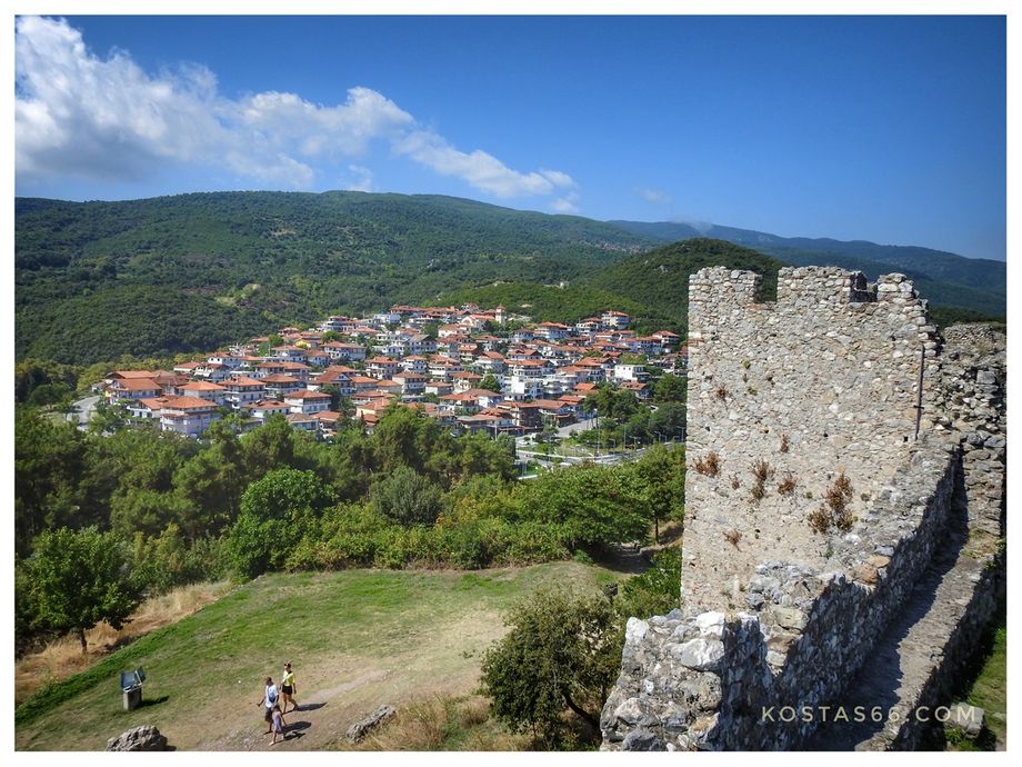 The village of Neos Panteleimon seen from the castle ramparts.