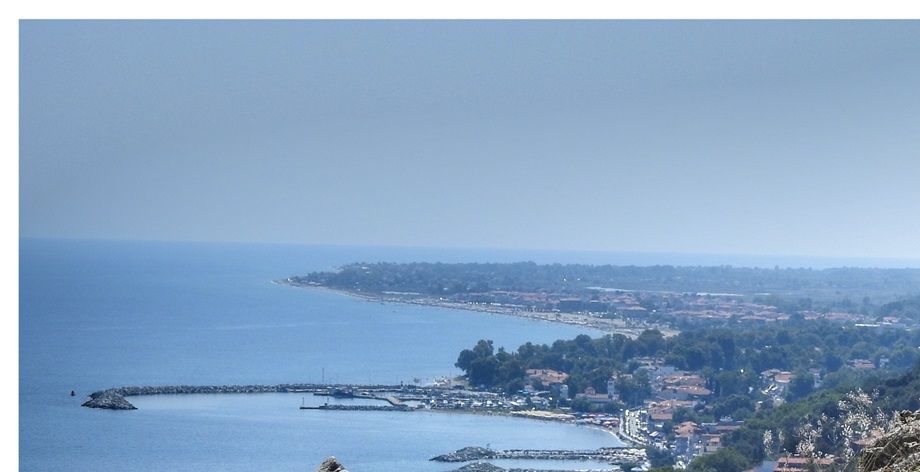 Platamon town seen from the castle walls.