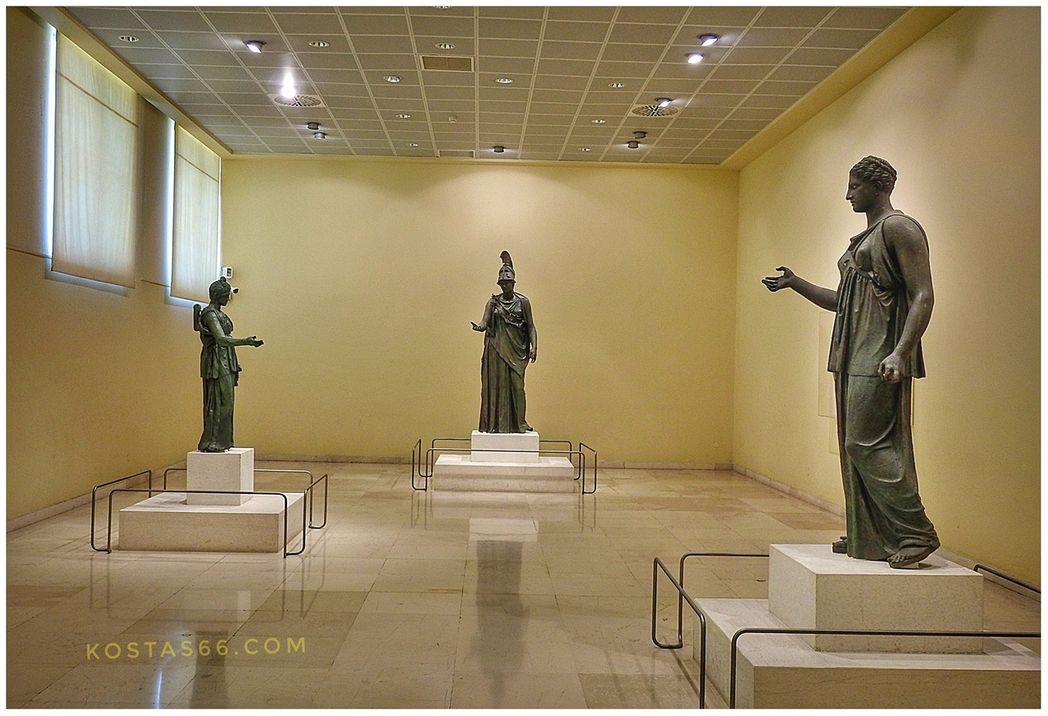 Room 4 bronze statues of Athena and Artemis.