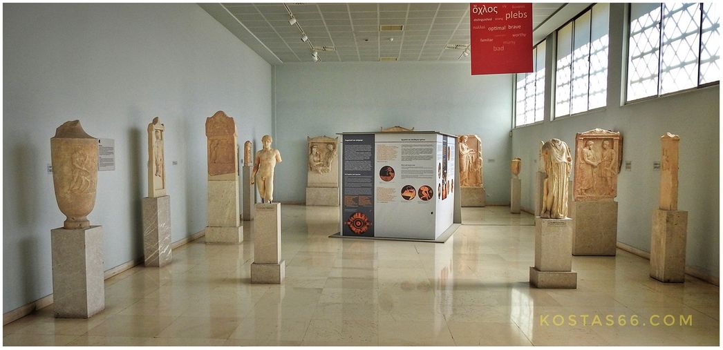 Room 6 is dedicated to votive relief plaques and grave stelai.