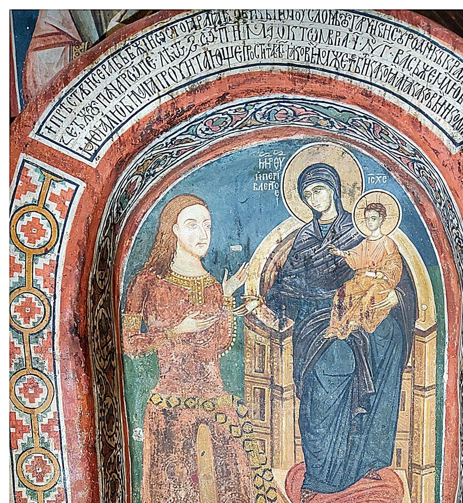 Fresco of Mother of God Perybleptos church.
