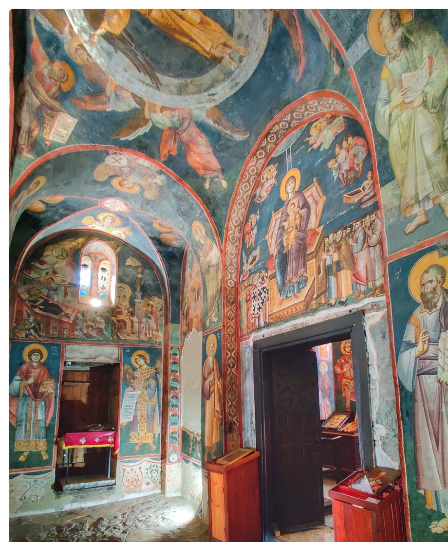 Frescoes of Mother of God Perybleptos church.