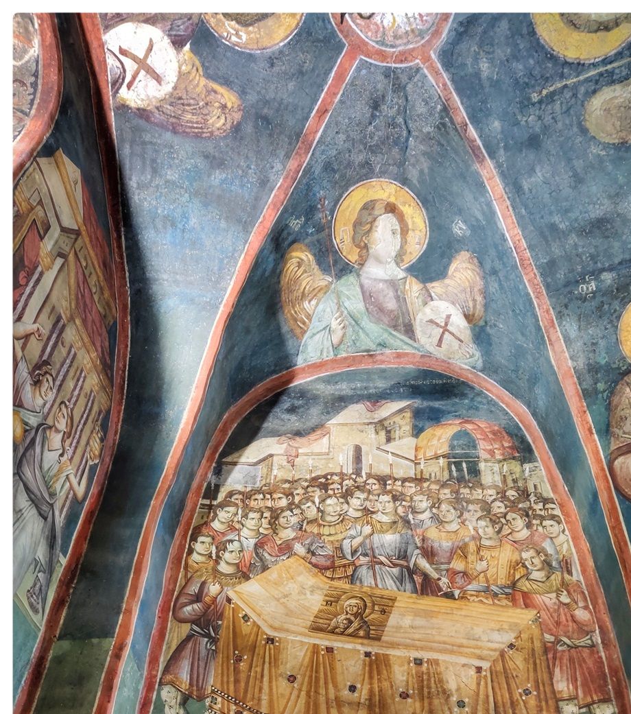 Frescoes of Mother of God Perybleptos church.