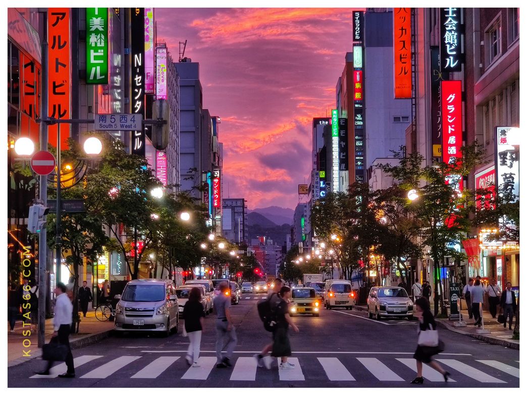 Sunset at Susukino.