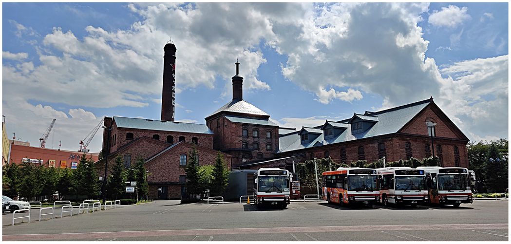 Sapporo Beer Factory seen from the parking.