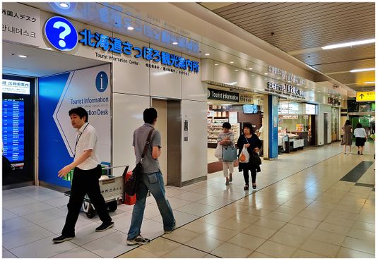 The central Tourist Information Center at the Sapporo Station shopping Mall.