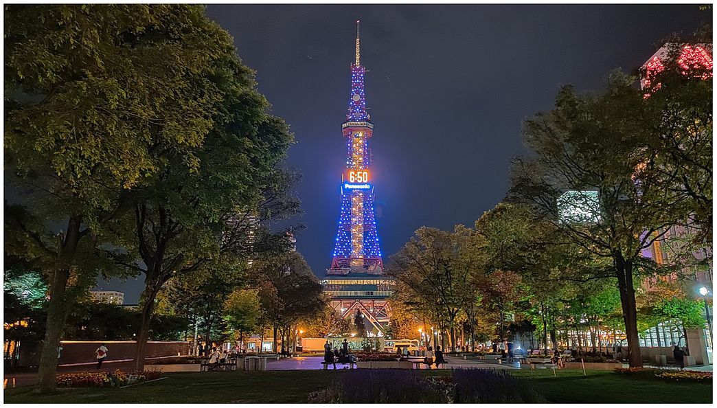 Sapporo TV Tower by night.