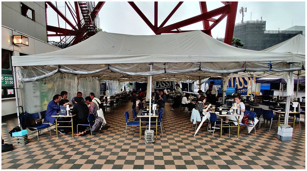 Sapporo beer garden at the base of TV Tower.