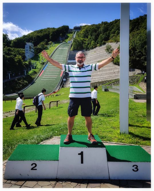Me, the ski jump champion.