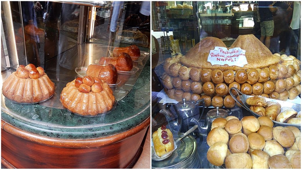Giant Baba (left) and the 'Baba Vesuvio' at the window of Pasticceria Scaturchio. The Vesuvius Babà  The story behind the Vesuvius Babà dates back to 1994, the year the G7 summit came to Naples. For the occasion, confectioner Giovanni Scaturchio created a babà in the shape of Mount Vesuvius, with the intention of showing the world leaders the fusion of Neapolitan creativity with the art of pastry-making. Our Vesuvius Babà was an enormous success and as such, the name, shape and idea were patented in 1995, meaning the Giovanni Scaturchio brand is the holder of the trademark and no other institution can reproduce a babà in the shape of Vesuvius for commercial purposes.