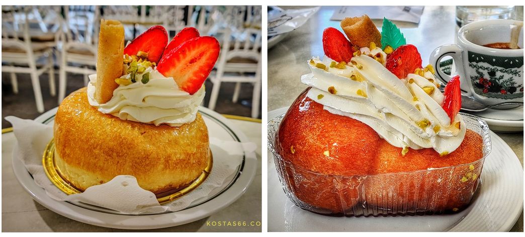 Baba with cream.