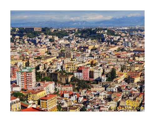 Napoli view towards the airport, taken from the Belvedere San Martino.