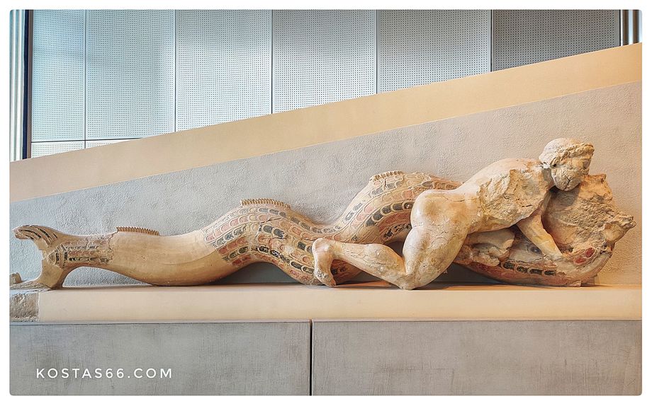 Sculpture (Triton) from the west pediment of the Hekatompedon.