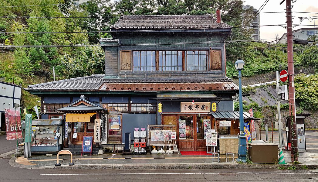 Typical late 19th-early 20th century wooden building in Otaru.